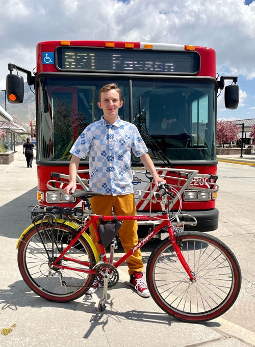 Logan with his bike